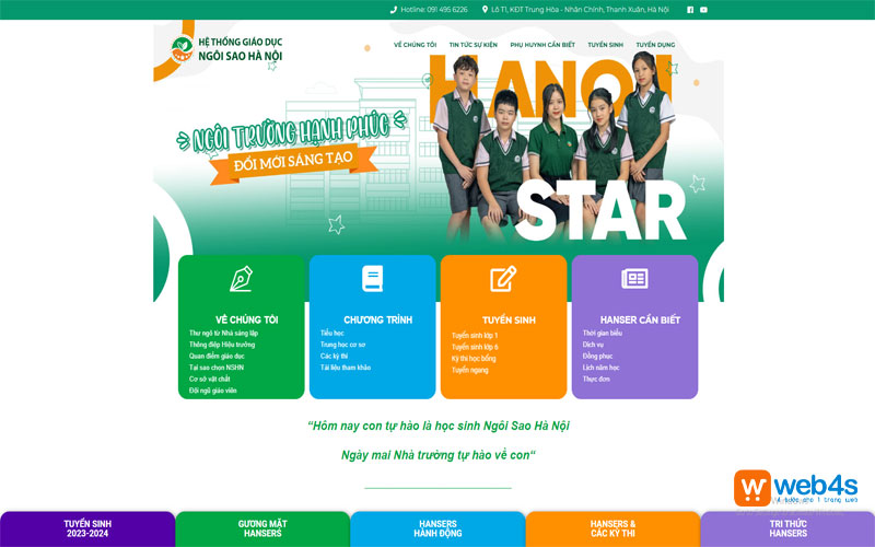 Giao diện website trường học chuyên nghiệp